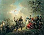 Christian August Lorentzen Dannebrog falling from the sky during the Battle of Lyndanisse, June oil painting